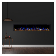 Horizon 84" Slim Trim Black Built-in Recessed / Wall mounted Heater Electric Fireplace