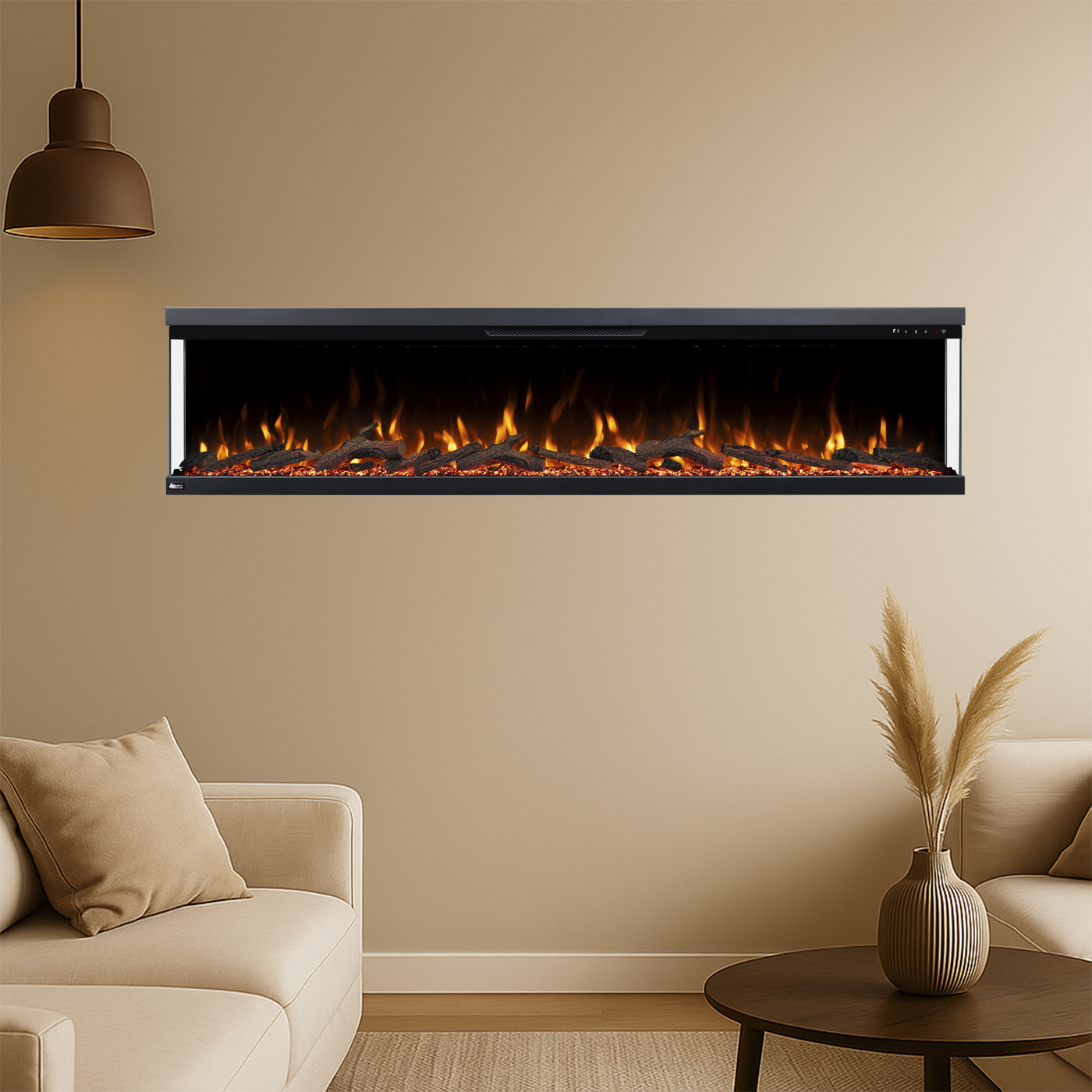Longford 84" 3 Sided Free Standing Built-in Recessed / Wall-mounted Heater Electric Fireplace