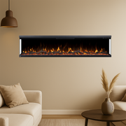 Longford 84" 3 Sided Free Standing Built-in Recessed / Wall-mounted Heater Electric Fireplace