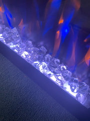 Electric Fireplace Crystal Crystals Clear Finish