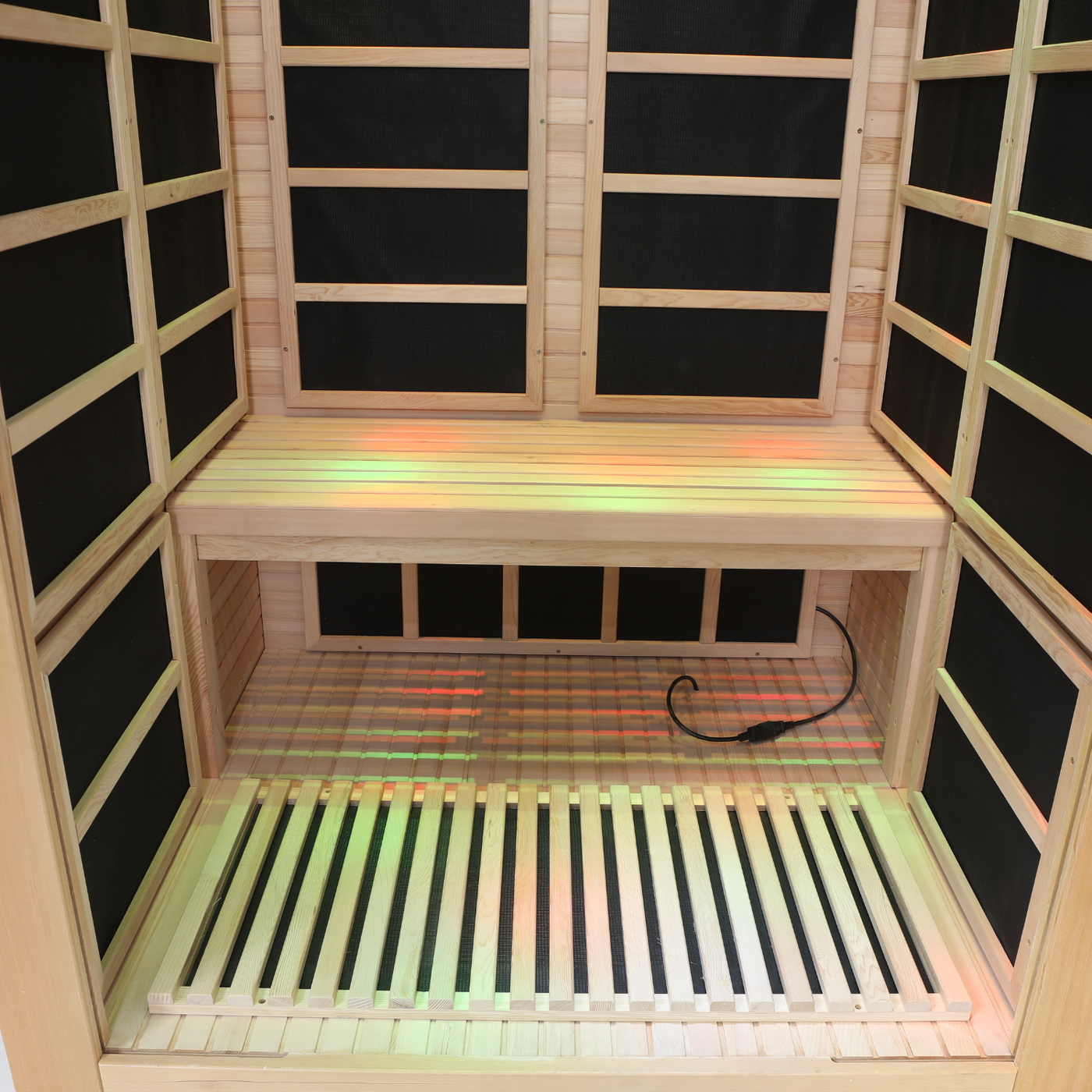 New Model 2-Person Luxury Indoor Far-Infrared Sauna 1800W Premium Marble Decor Edition