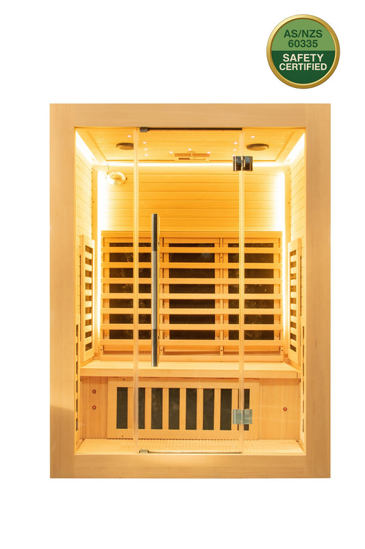 New Model 3 Person Luxury Indoor Carbon Fibre Infrared Sauna 12 Heating Panels