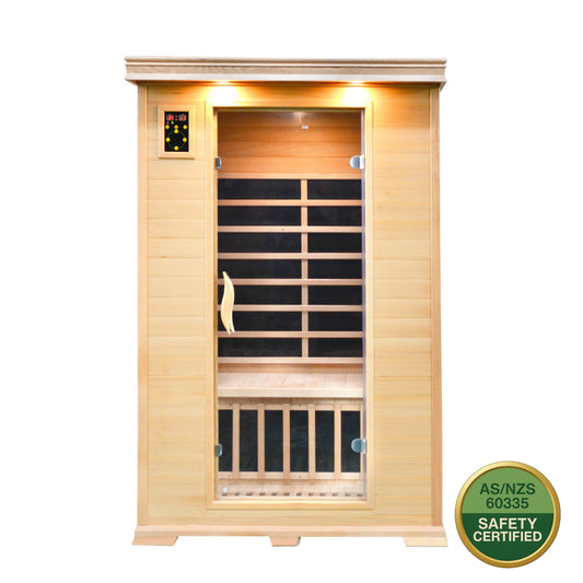 Luxury Carbon Fibre Infrared 2 Person Sauna 8 Heating Panels 1920W