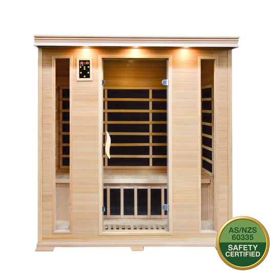 Luxury Carbon Fibre Infrared 4 Person Sauna 9 Heating Panels 2365W