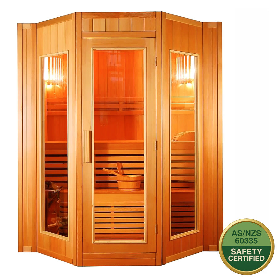 Greenland 4 Person Finnish Indoor Traditional Steam Sauna 6000 3Yr Warranty