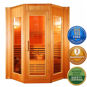 Greenland 4 Person Finnish Indoor Traditional Steam Sauna 6000 3Yr Warranty