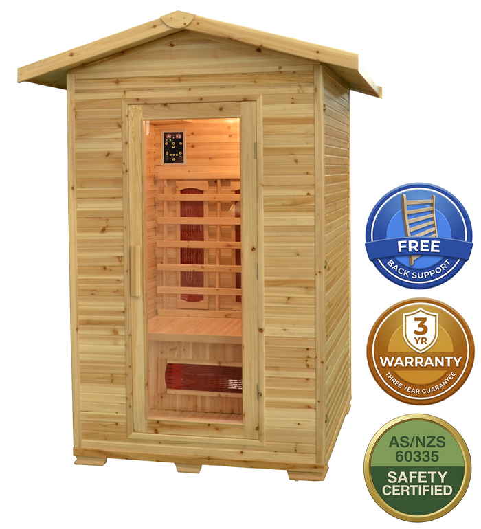 Greenland 2-Person Luxury Full Spectrum Outdoor Sauna 2080W 3Yr Warranty