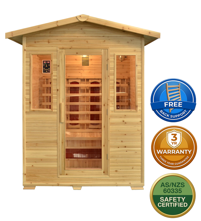Greenland 3 Person Luxury Full Spectrum Outdoor Sauna 2325W
