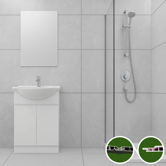 Tongue and Groove Interlocking Hollow Waterproof PVC Panels-600mm Width Grey Marble Tiles