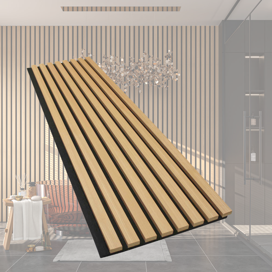 Premium Wooden Slat Acoustic Wall Panels Oak 2400x600mm