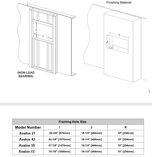 Avalon 72" Extra Deep Built-in Recessed Electric Fireplace