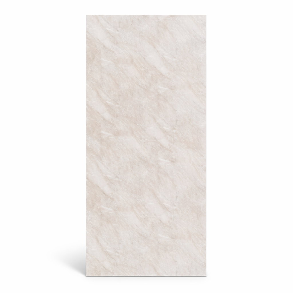 Tongue and Groove Interlocking Hollow Waterproof PVC Panels-1000mm Width Beige Marble Gloss