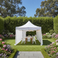 Deluxe 3X6m Aluminum HEX 50 Folding Gazebo Marquee Pop Up Outdoor Canopy 4 side walls White