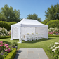 Deluxe 3X6m Aluminum HEX 50 Folding Gazebo Marquee Pop Up Outdoor Canopy 4 side walls White