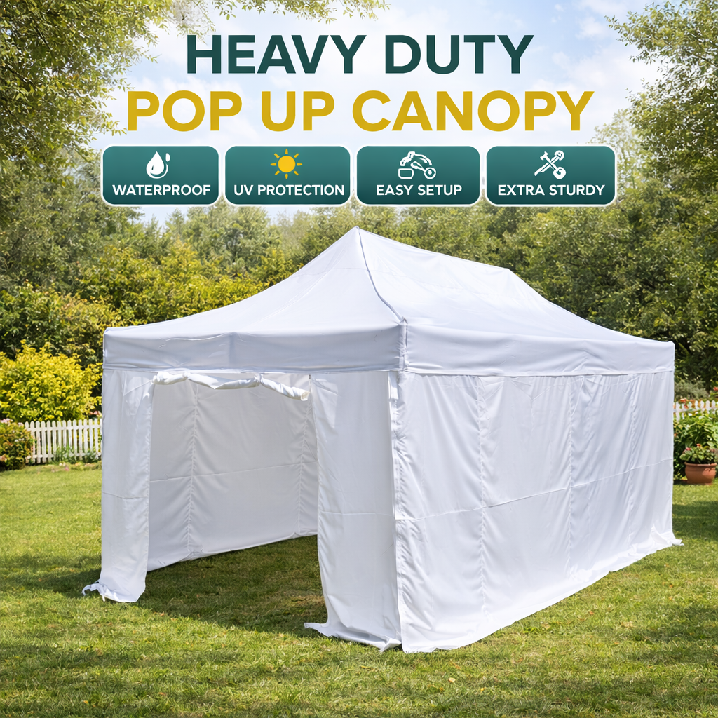 Deluxe 3X6m Aluminum HEX 50 Folding Gazebo Marquee Pop Up Outdoor Canopy 4 side walls White
