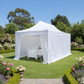 Premium 3X6m HEX 40 Aluminum Folding Gazebo Marquee Pop Up Garden Outdoor Canopy White Carry Bag