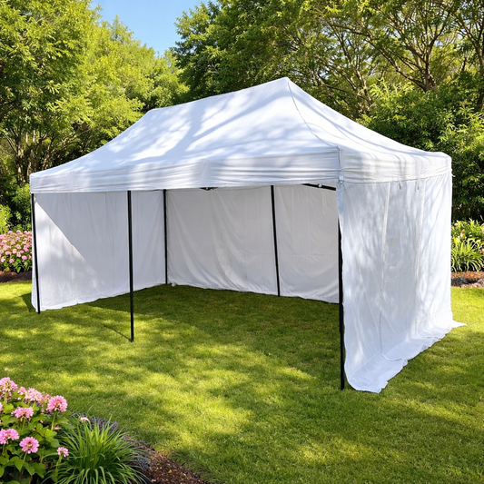 3X6M Pop Up Gazebo Hammerstone Finish Folding Shade Canopy Marquee White