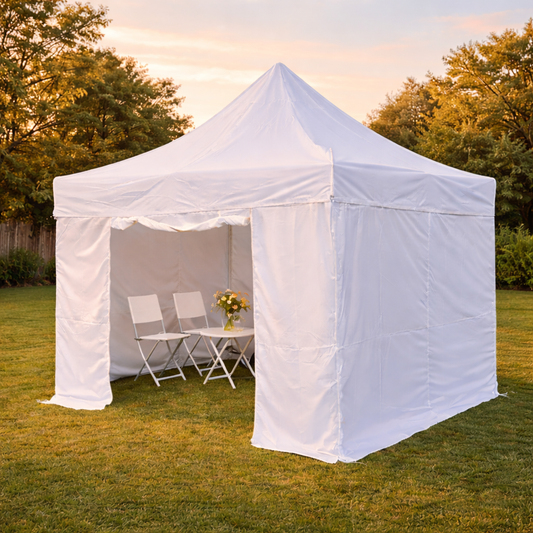 3X3M Folding Gazebo Powder-coated finish frame Marquee Pop Up Outdoor Shade Canopy White