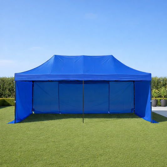 3X6M Pop Up Gazebo Hammerstone Finish Folding Shade Canopy Marquee Blue