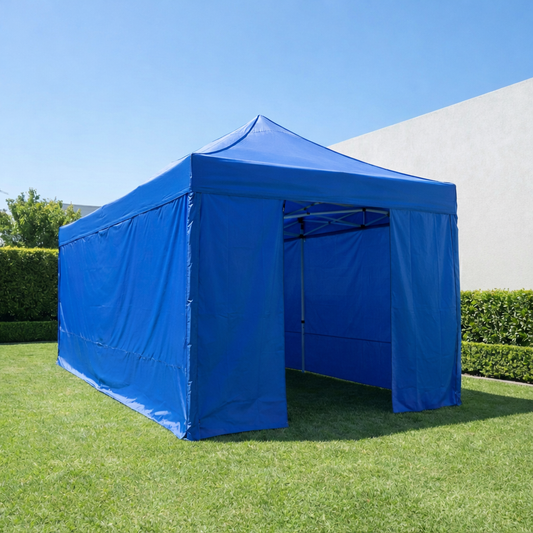 3X6M Folding Gazebo Powder-coated frame Marquee Pop Up Outdoor Shade Canopy Blue