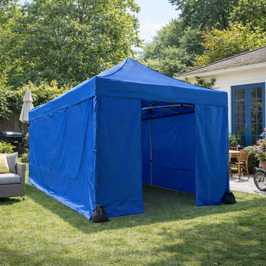 3X4.5M Folding Gazebo Powder-coated frame Marquee Pop Up Outdoor Shade Canopy Blue