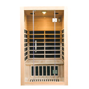 Greenland 2-Person Luxury Far-Infrared Sauna 8 Carbon Heater 1860W Full Glass Front Panel 3 Yr Warranty
