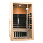 Greenland 2-Person Luxury Far-Infrared Sauna 8 Carbon Heater 1860W Full Glass Front Panel 3 Yr Warranty