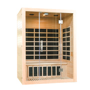Greenland 3-Person Luxury Far-Infrared Sauna 9 Carbon Heater 2250W Full Glass Front Panel 3Yr Warranty
