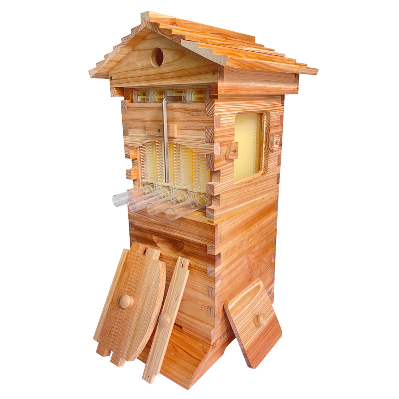 Mini Auto Beehive Honey House Beekeeping  +4x Auto Flowing Honey Hive Frames +6 X Brood Box Frames