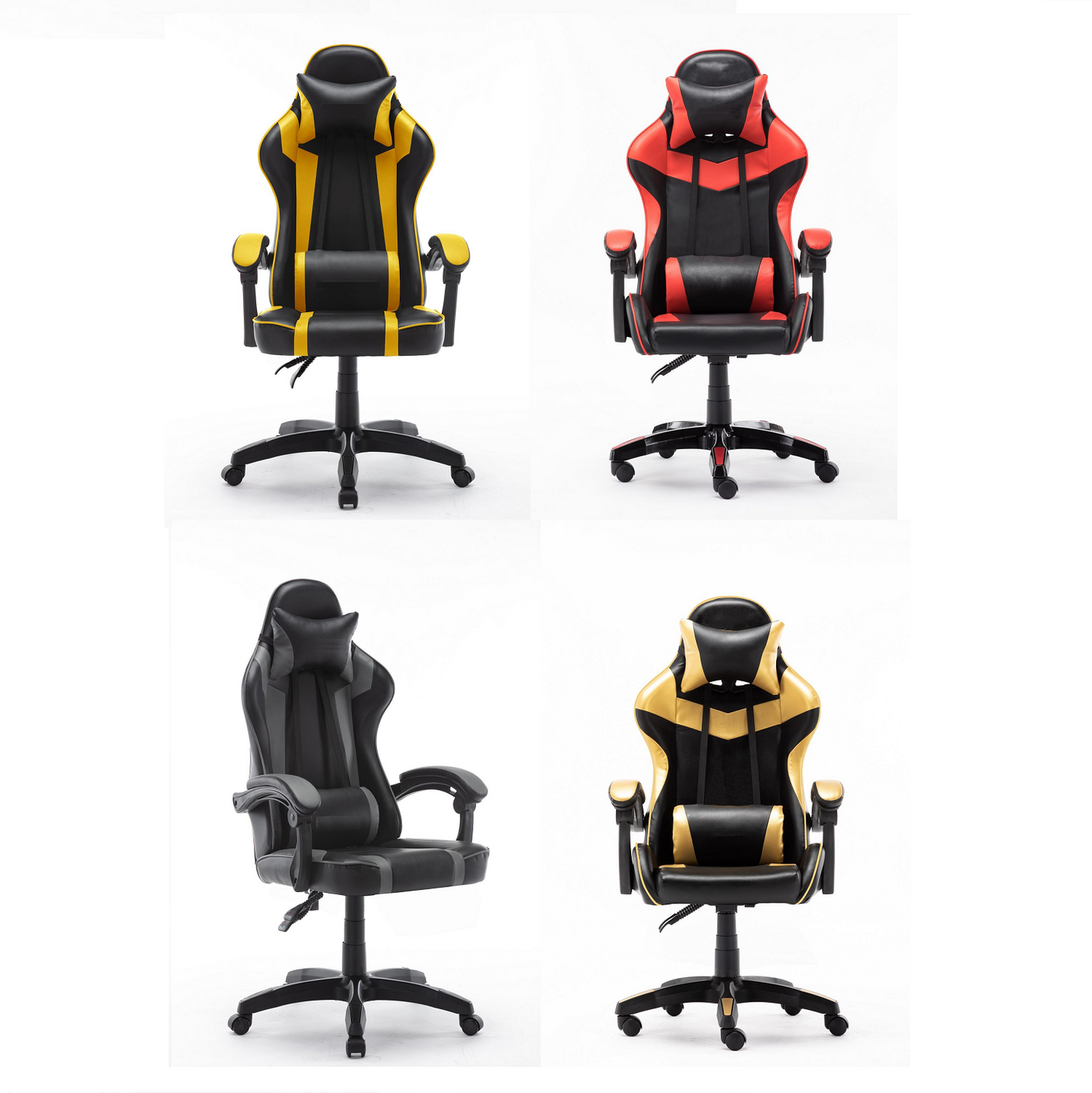 High Back Ergonomic Gaming Office Executive Racing Chair Seat - GOLD
