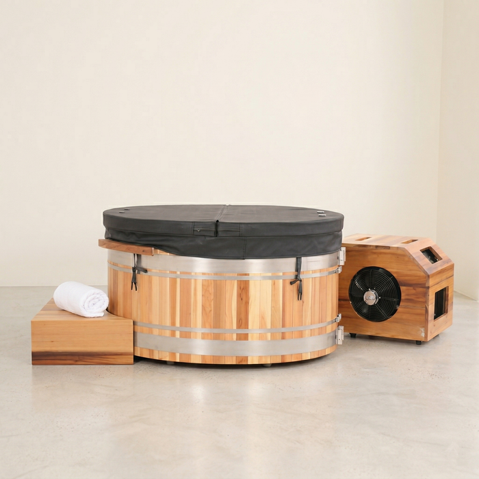 Ultimate Recovery Ice Bath Tub  Red Cedar & 304 Stainless Steel with Chiller 130 x 90 x 70cm