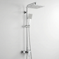 2-Function Shower Column Set – Square Rain Shower & Handheld with Adjustable Rail