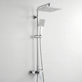2-Function Shower Column Set  Square Rain Shower & Handheld with Adjustable Rail