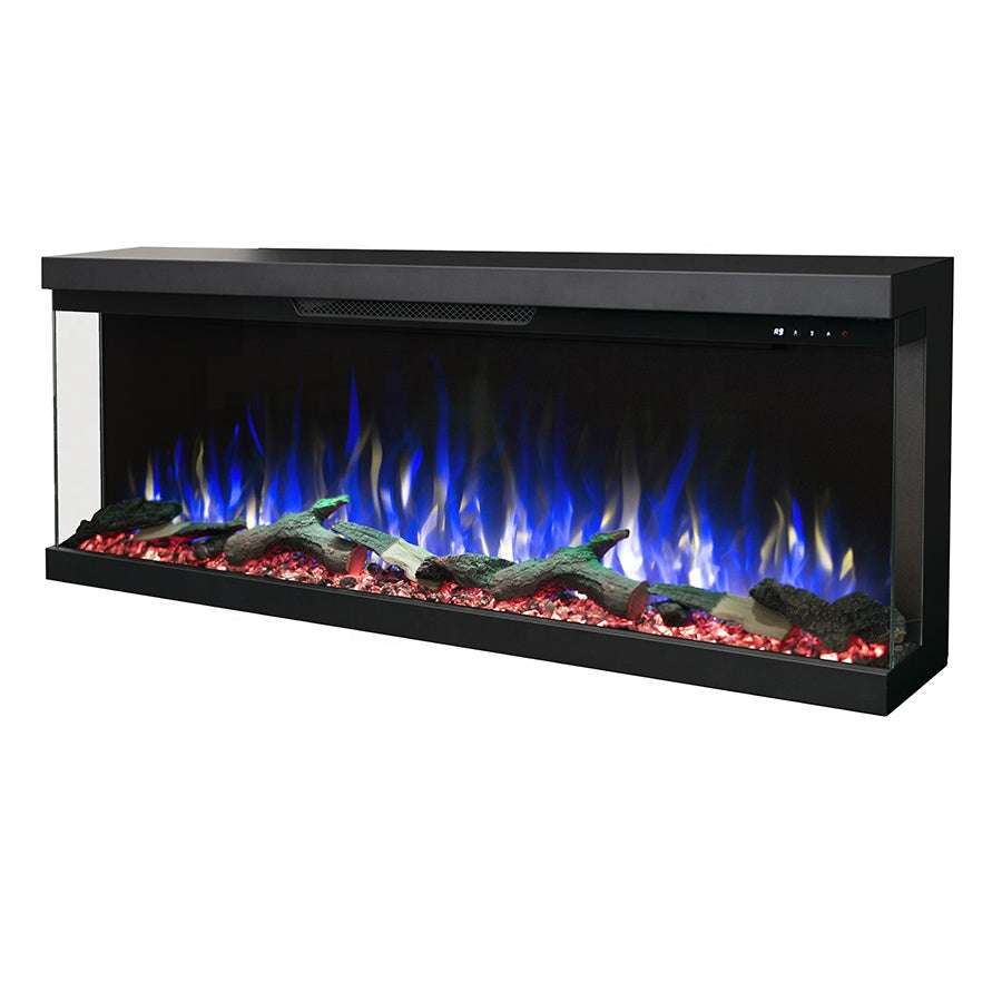 Longford 50" 3 Sided Free-Standing Viewing Built-in Recessed / Wall-mounted Heater Electric Fireplace