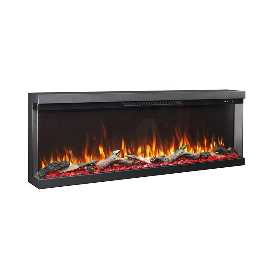 Longford 50" 3 Sided Free-Standing Viewing Built-in Recessed / Wall-mounted Heater Electric Fireplace