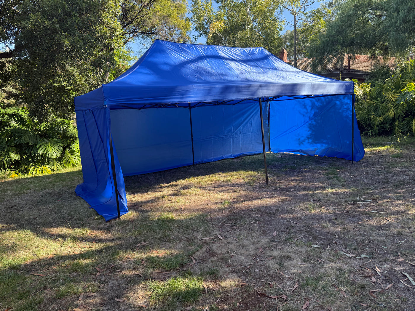 3X6M Pop Up Gazebo Hammerstone Finish Folding Shade Canopy Marquee Blue