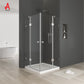 Corner Square Double Pivot Door Shower Enclosure 100X100X185cm 6mm Tempered Glass & Chrome Frame