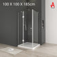 Modern Corner Pivot Door Shower Enclosure - 100X100X185cm 6mm Tempered Glass
