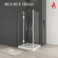 Modern Corner Pivot Door Shower Enclosure - 80X80X185cm 6mm Tempered Glass