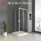 90x90cm Double Sliding Door Shower Screen Enclosure - 6mm Toughened Glass & Stainless Steel Frame