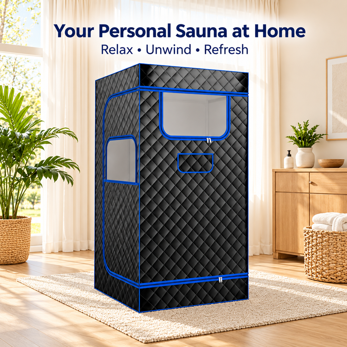 Portable Steam Sauna Tent with Steam Generator – Full Body Home Spa Sauna Box