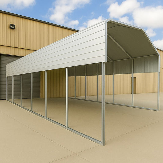 Portable Metal Steel Carport 6x9m Cream