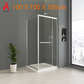 Square Shower Enclosure 100 x 100 x 185cm Sliding Door 6mm Tempered Glass Chrome Aluminium Frame