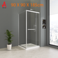 Square Shower Enclosure 90 x 90 x 185cm Sliding Door 6mm Tempered Glass Chrome Aluminium Frame