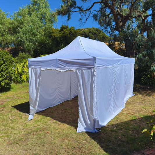 Premium 3X6m HEX 40 Aluminum Folding Gazebo Marquee Pop Up Garden Outdoor Canopy White Carry Bag
