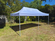 Deluxe 3X6m Aluminum HEX 50 Folding Gazebo Marquee Pop Up Outdoor Canopy 4 side walls White