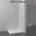 1000 x 1900mm | 6mm Toughened Safety Glass Shower Screen with Stainless Steel Support Bar & Premium Fittings