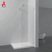 1000 x 1900mm | 6mm Toughened Safety Glass Shower Screen with Stainless Steel Support Bar & Premium Fittings