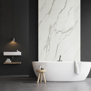 Tongue and Groove Interlocking Hollow Waterproof Waterproof PVC Panels-1000mm Width White Marble Gloss