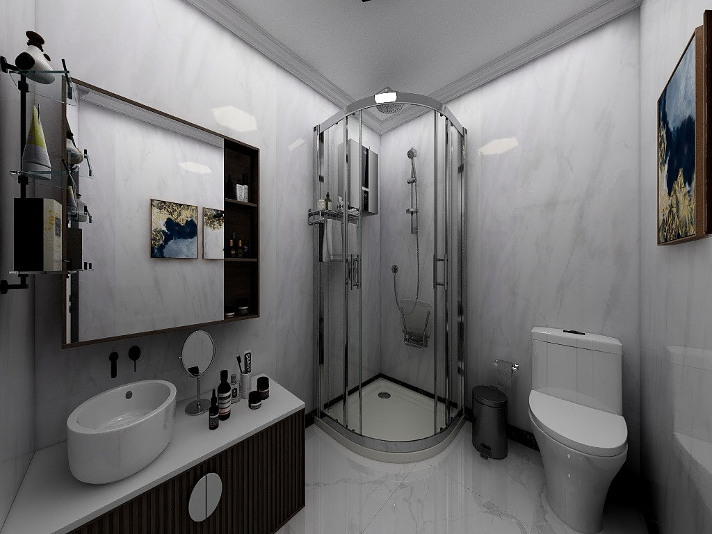 Tongue and Groove Interlocking Hollow Waterproof PVC Panels-1000mm Width Grey Marble Gloss